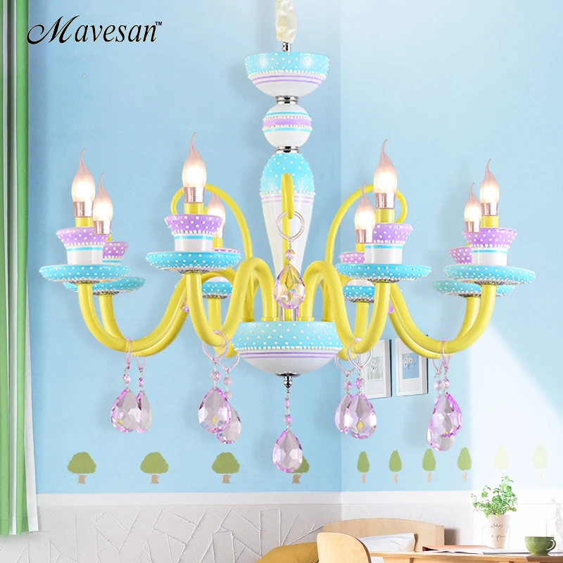 

Creative chandelier children's room lamp boy and girl bedroom lamp restaurant lighting simple modern princess room chandelier