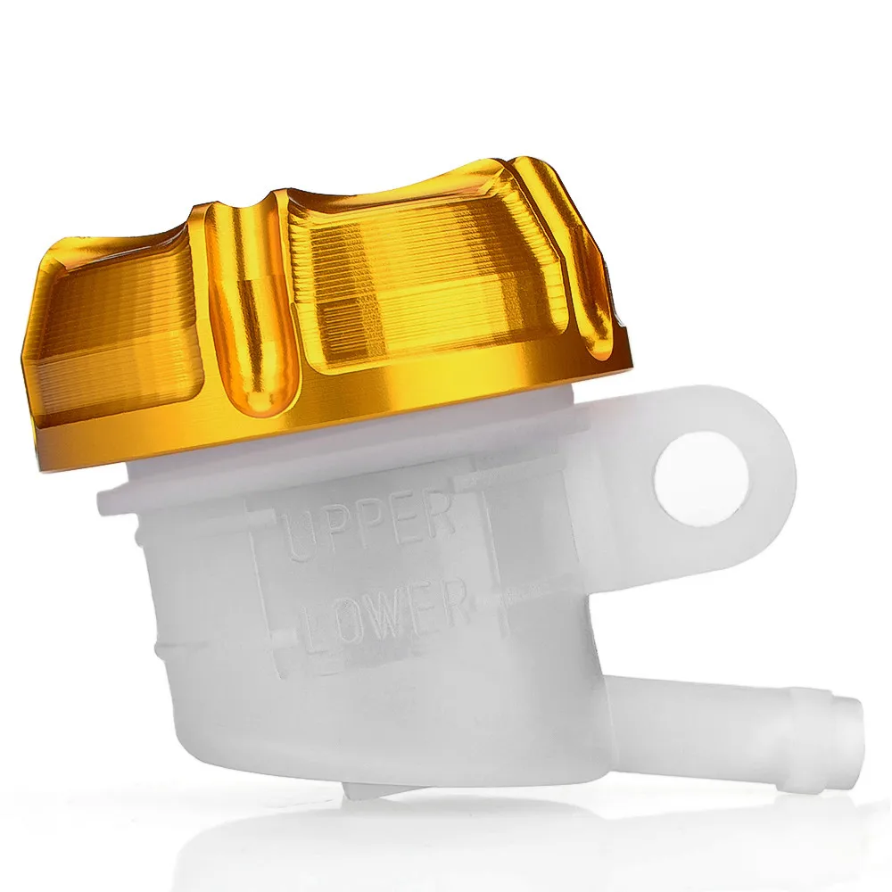 Golden BJMOTO для Honda Yamaha Suzuki Kawasaki универсальная мотоциклетная Передняя Тормозная жидкость резервуар главный цилиндр масляный резервуар чашка - Цвет: Golden