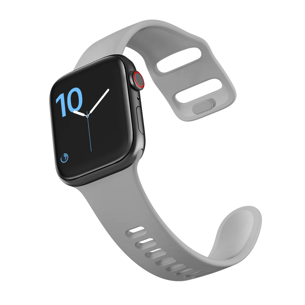 Силиконовый ремешок для Apple Watch 44 мм 40 мм iwatch 38 мм 42 мм высококачественный спортивный браслет резиновый ремешок для часов Apple Watch 4 5
