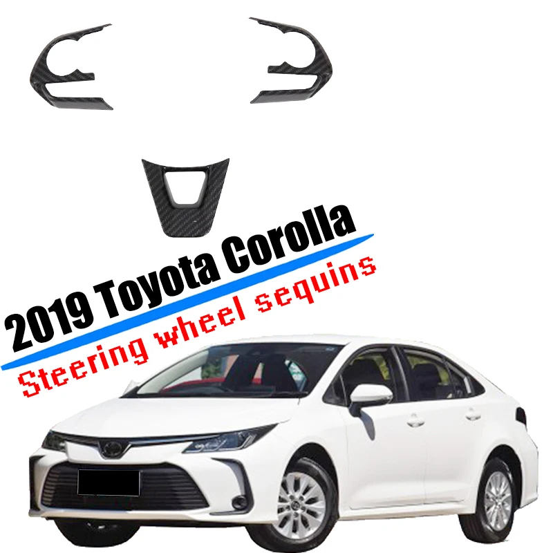 

Car Styling Fit for 2019 2020 Toyota Corolla Steering Wheel Button Trim Decoration Cover ABS Plastic Carbon Fiber Accessories