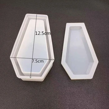 

Coffin Trinket Box Silicone Mold Halloween Gothic Container Mold Kawaii Goth Resin Art Supplies Silicone Mold for Resin Making