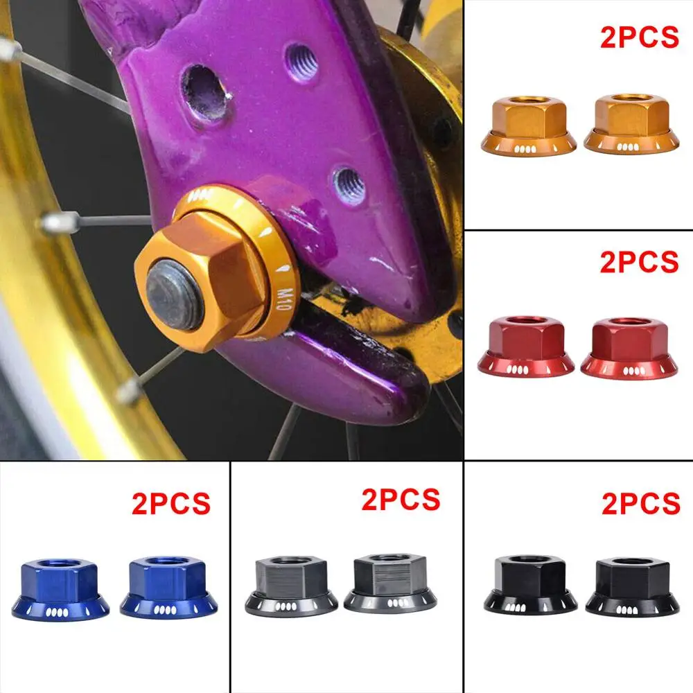 2Pcs Aluminum Bicycle Hub Nut M10 Fixed Gear Road Bolt ultralight,high