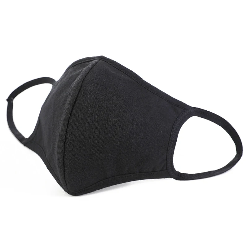 black solid color Милая женская маска для рта против пыли, моющаяся, одноцветная маска для лица, хлопковая маска для лица для мужчин и женщин, респиратор - Цвет: black solid color