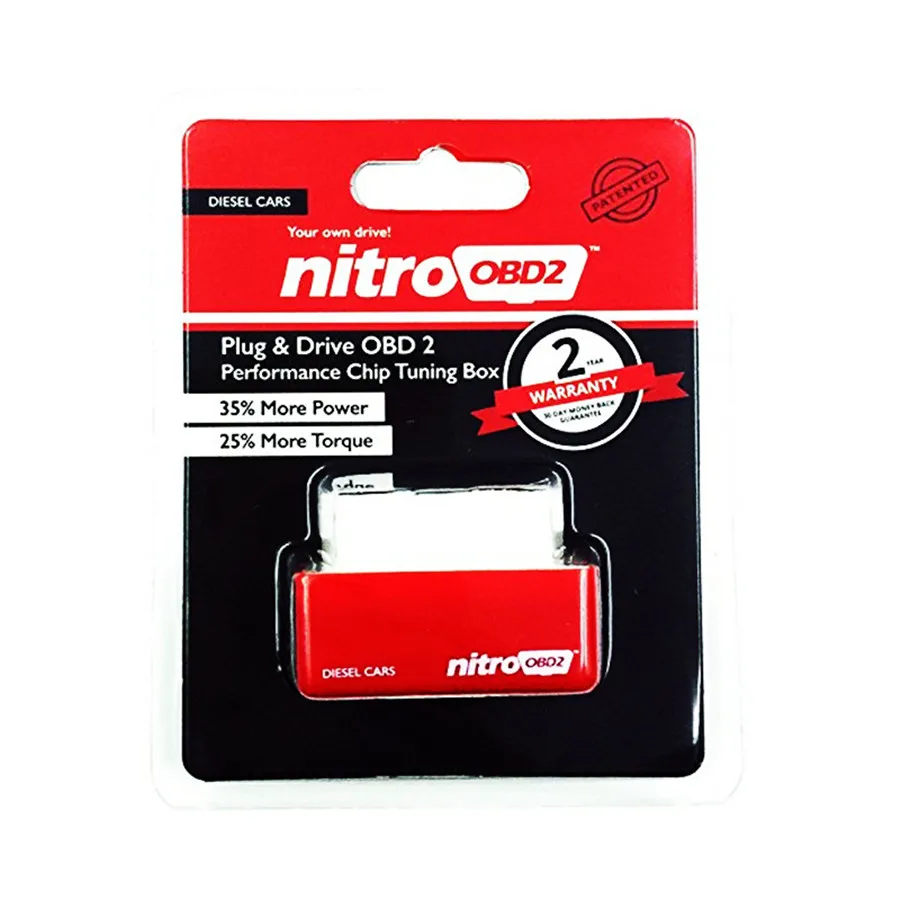 Nitro OBD2 EcoOBD2 чип-тюнинговая коробка для ЭБУ, вилка NitroOBD2 Eco OBD2 для бензиновых дизельных автомобилей, экономия топлива 15%, большая мощность, Прямая поставка - Цвет: Red