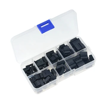 

140PCS/LOT JST 2.54mm Plastic Jumper Wire Kit With Box 1P 2P 3P 4P 5P 2*4P 2*5P Wire Plug Cable Housing Female Pin Connector