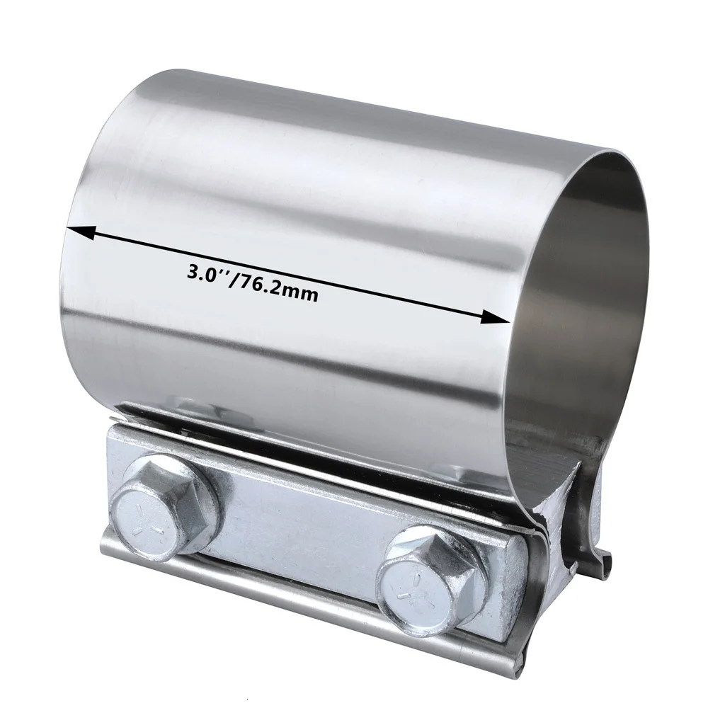 MOCNT Morsetto Per Fascia Di Scarico Giunzione 70mm Acciaio Inossidabile Doppio Fascetta Di Scarico Connettore - Foto 4