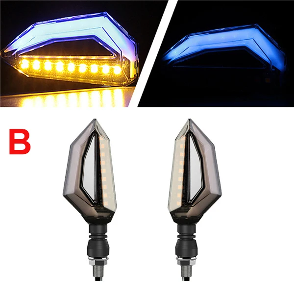 Universal Motorcycle Turn Signal Lights Lamp Amber LED intermitentes moto FOR yamaha vmax 1200 honda x4 transalp yamaha r1 2004 - Цвет: Небесно-голубой