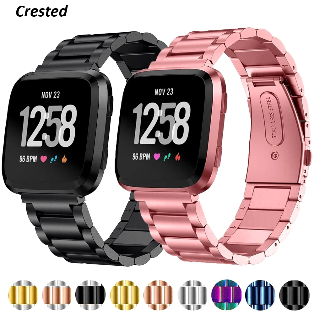 Браслет из нержавеющей стали для умных часов Fitbit Versa/Lite/Versa2 металлический сменный