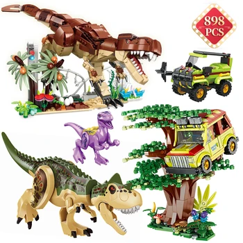 

Technic Jurassic Park Series Defend The Base Dinosaur Escape Building Blocks with Action Figures Bricks Toys Kids Birthday Gift