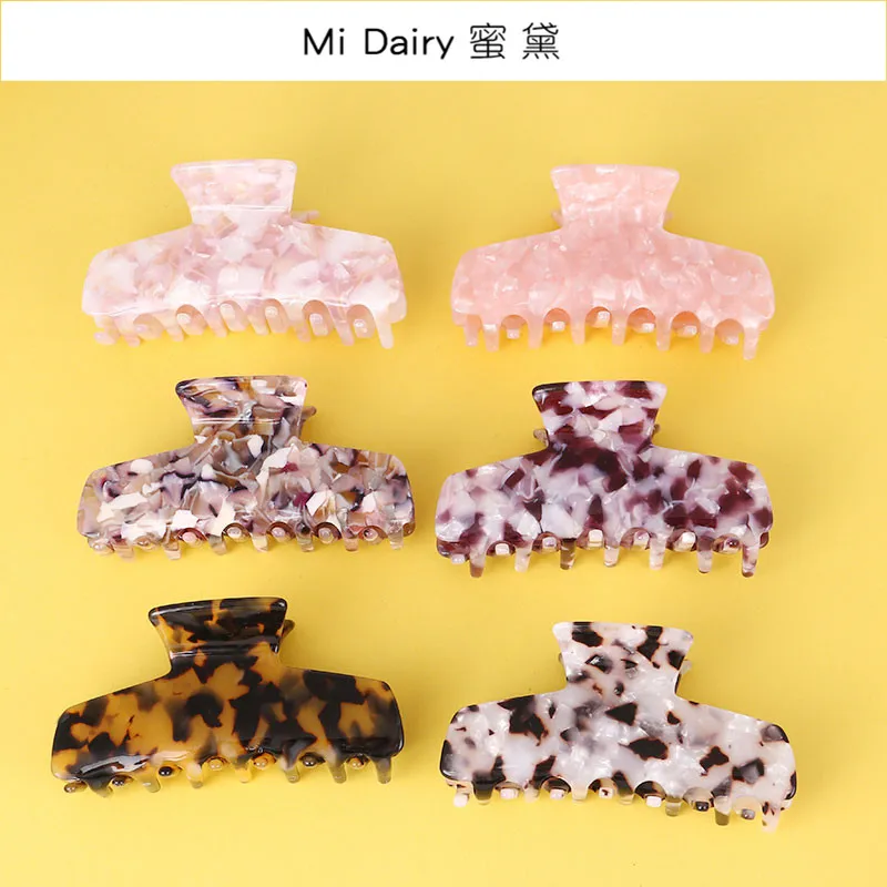 

2019 hot sale Cellulose Acetate acrylic tortoise shell leopard print large hair claws clips accessories for women girls
