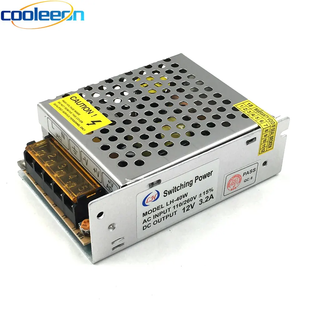 12V 3.2A импульсный источник питания 30W 36W 40W светодиодный трансформатор переменного тока в постоянный SMPS для светодиодных лент Домашний