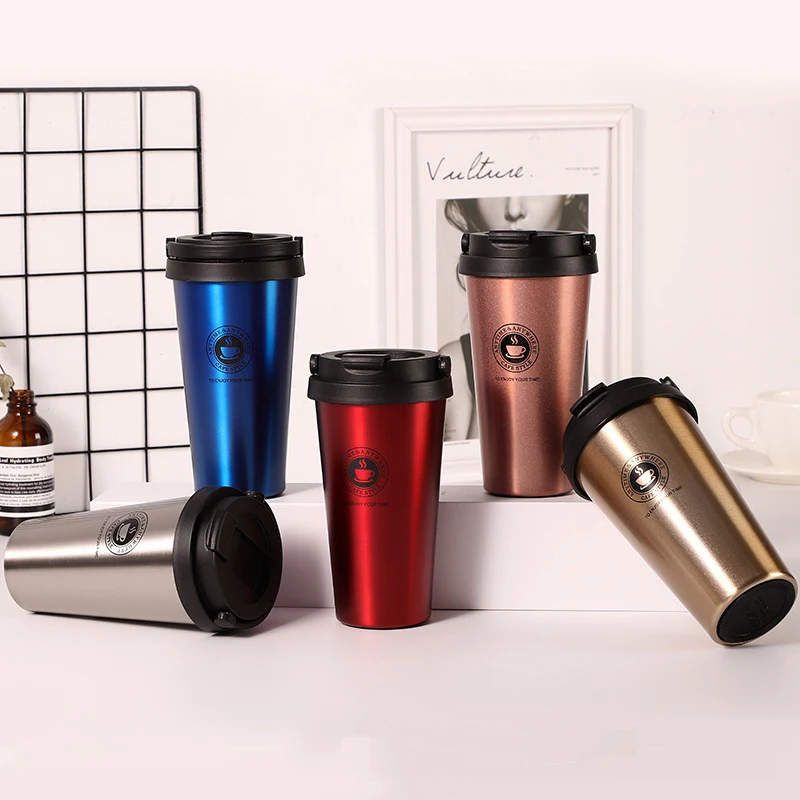 Cena 26 kolorów 500ml kubek kawy 304 ze stali nierdzewnej podwójna ściana kubki izolowane kubki termos podróżny z uchwytem termos