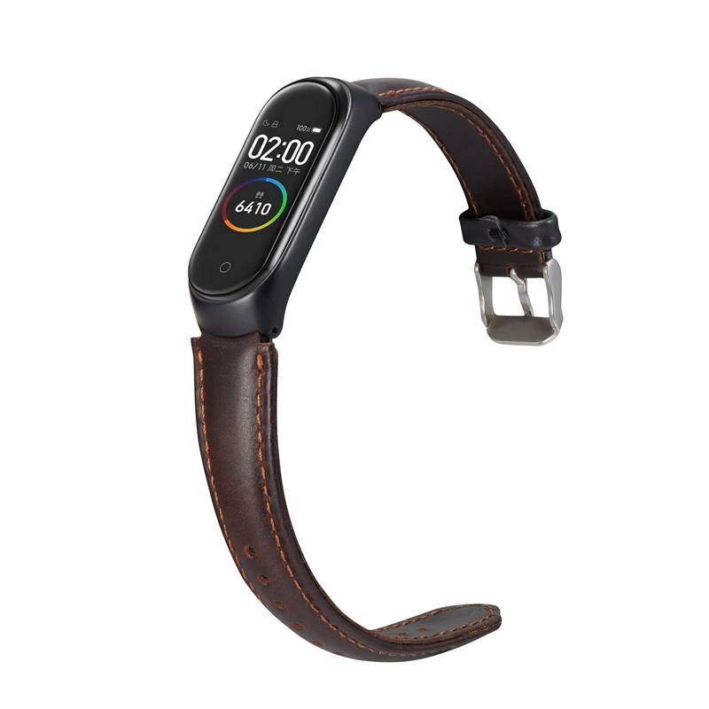 2 Bakeey для Xiaomi Miband 4 твердый Crazy Horse кожаный ремешок для часов на замену смарт-Аксессуары - Цвет: 2