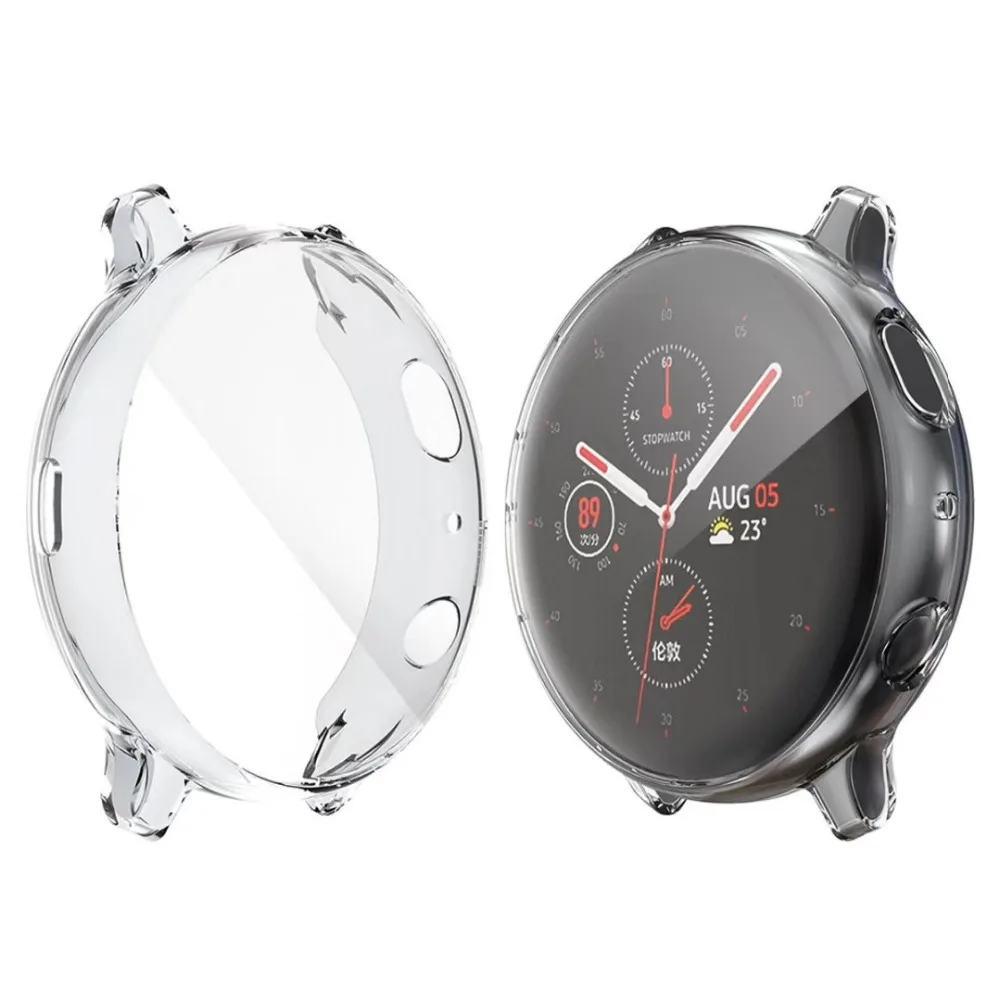 Защитный чехол для samsung galaxy watch active 2 44 мм 40 мм SM-R830 R820 R500 Силиконовый ТПУ HD полноэкранный защитный чехол s
