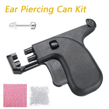 

1Set Professional No Pain Safety Ear Piercing Tool With 98pcs Studs Ear Nose Navel Body Piercing Gun Tool Kit Body Jewelry