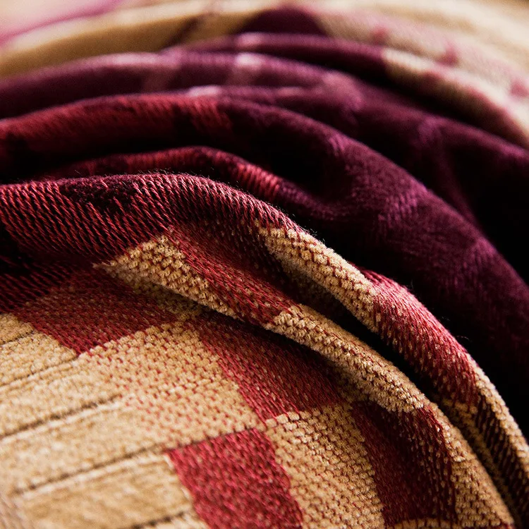 Red Bohemian Chenille Plaids Blanket Sofa Decorative Throws Knit Chair Sofa Towel /Bed/Plane Cobertor with Tassel Tablecloth