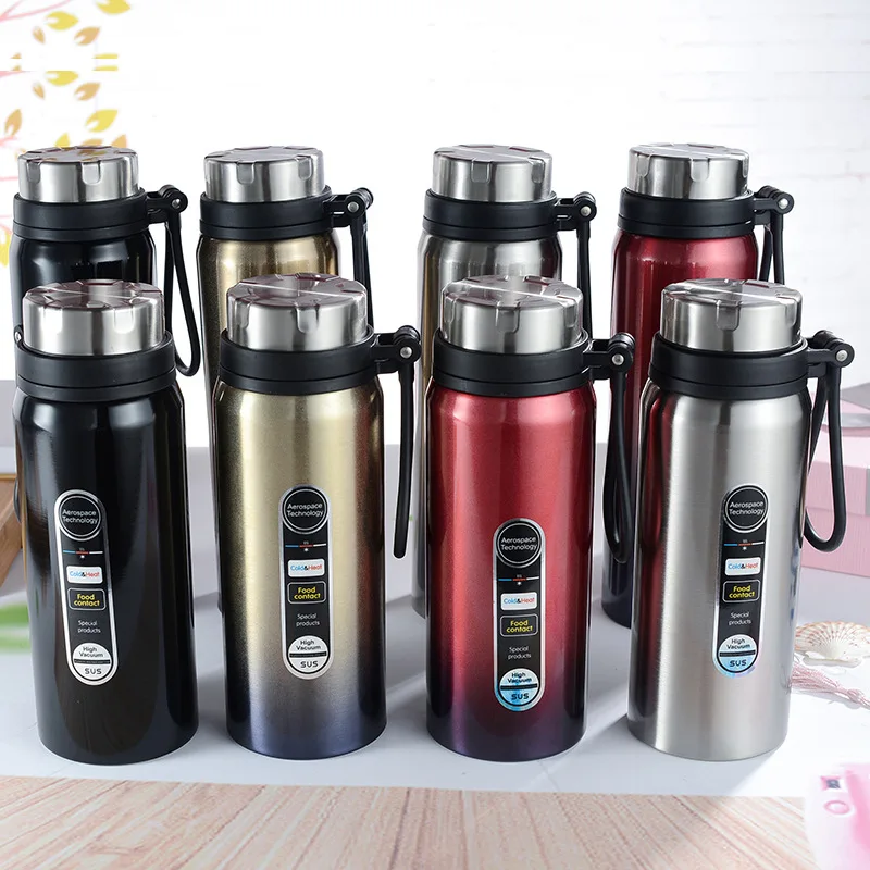 

New Style Double Layer Spacious Within 304 Stainless Steel Large Capacity Camisole Insulated Cup Outdoor Travel Sports Bottle