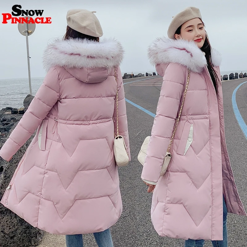 Зимние женские парки, куртка-25 градусов, тонкая Толстая теплая зимняя куртка с большим меховым воротником и капюшоном, пальто, зимние парки, верхняя одежда, куртка
