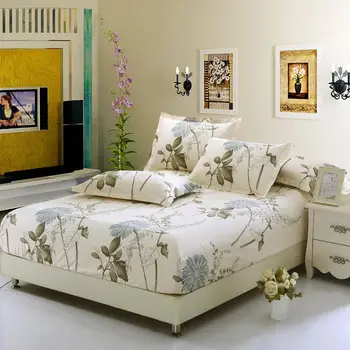 

42Home textile 100% cotton sheets stripe mattress cover bed sheet solid color fitted sheet bedspread twin full queen king 8 size