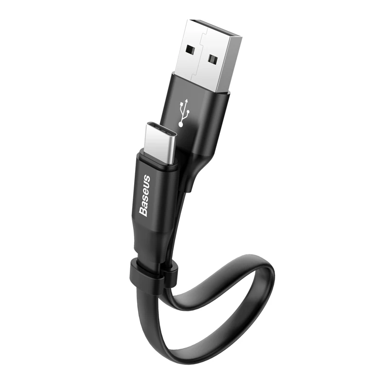 Baseus usb type c кабель короткий 20 см 3A Быстрая зарядка данных для samsung s8 s9 huawei oneplus 6 xiaomi 9 note 7 usb c кабель Android - Тип штекера: Black