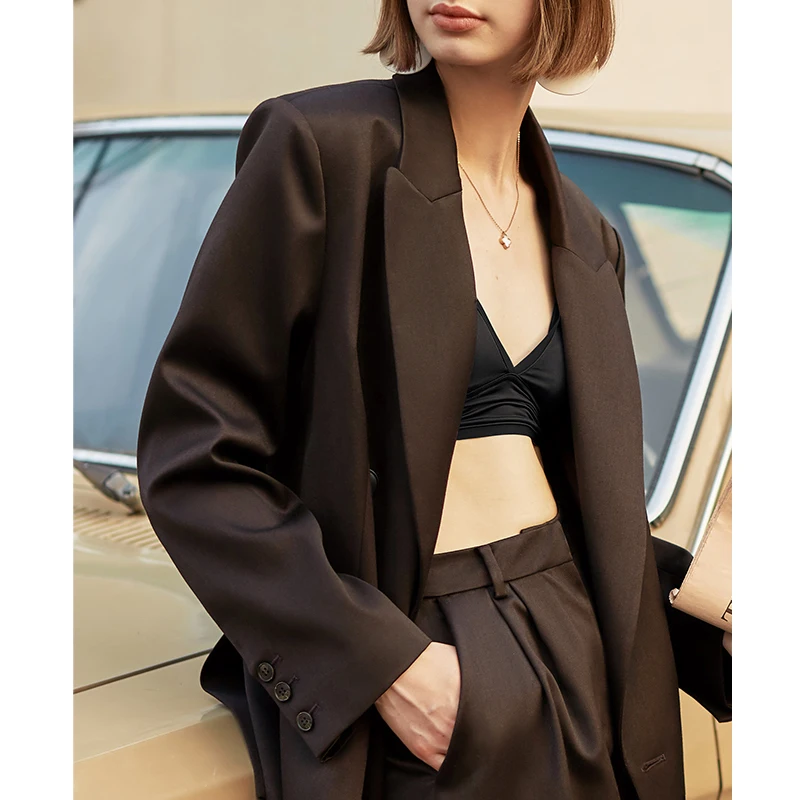 Ael Vintage Autumn Women Pant Suit Dark 