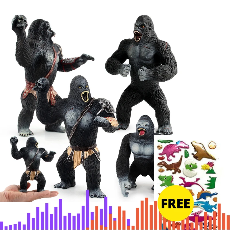 

Gorilla King Kong Model Figure Action Toys Set Cartoon Simulation Animal Lovely Plastics Collection Toys For Kids boy girl gift
