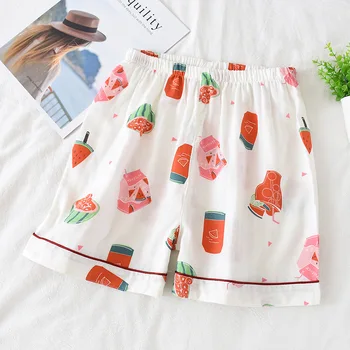 

Summer Women Sleep Shorts Cotton Pajamas Pants Printed Sleep Bottoms Sleep Wear Sleeping Womens Lounge Casual Sleepwear Pants