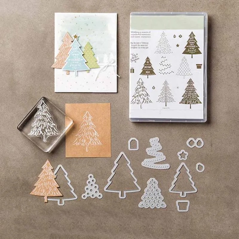 

JC Rubber Stamps and Metal Cutting Dies Merry Christmas Tree Scrapbooking Craft Stencil Card Make Album Sheet Model Die Cut 2020