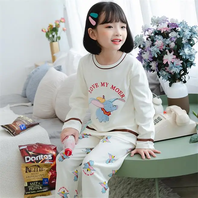 color at picture Новая одежда для подростков комплект детской одежды пижамные комплекты для больших мальчиков и девочек хлопковая одежда для сна для девочек и мальчиков пижама с длинными рукавами Детская домашняя одежда - Цвет: color at picture