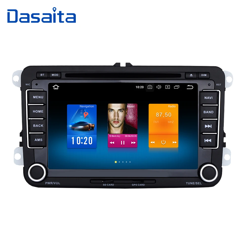 Dasaita " 2 din Android 9,0 DSP автомобильный dvd-плеер для VW Golf Polo Passat Tiguan EOS Bluetooth gps 1080P видео TDA7850 64G rom MP3