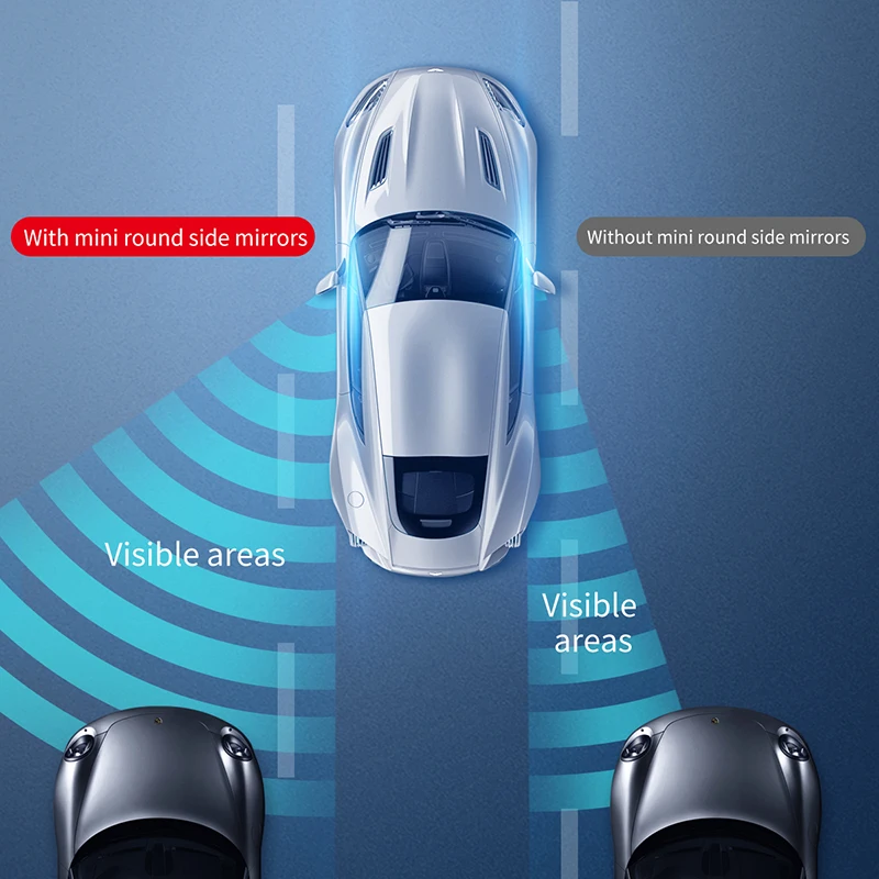 Car Blind Spot Mirror 2Pcs Auto Wide Angle Side HD Round Anti Fog Rear View for Parking Convex