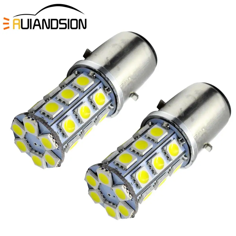 Супер яркие светодиодсветодиодный мотоциклетные фары BA20D 6 в 27SMD 5050 светодиодный