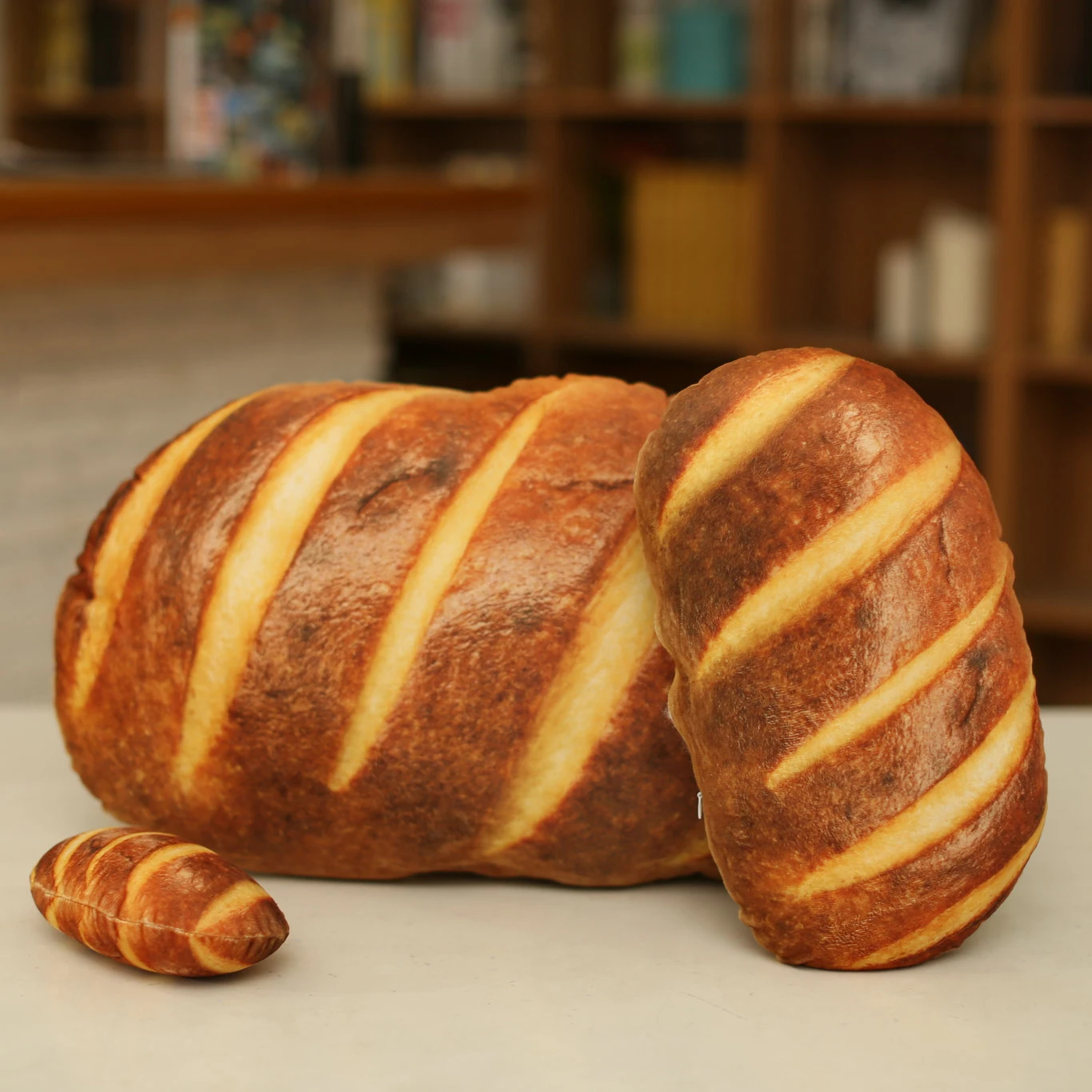 Plush Toys 20-60cm Simulation 3D Bread Pillow Butter Sesame Cakes Sofa Stuffed Soft Food Doll Kids Room Gift Decoatives