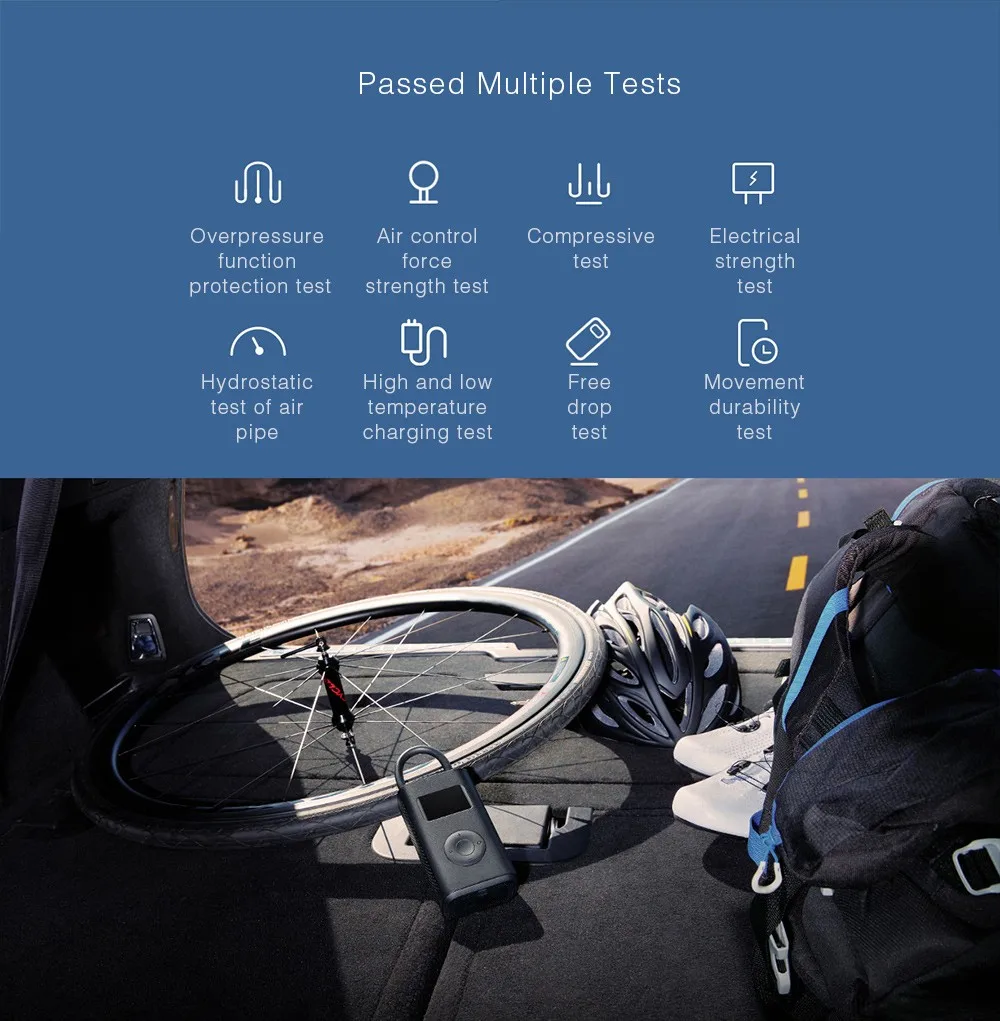 Xiaomi Portable Smart Digital Tire Pressure Detection Electric Inflator Pump for Bike Motorcycle Car Football
