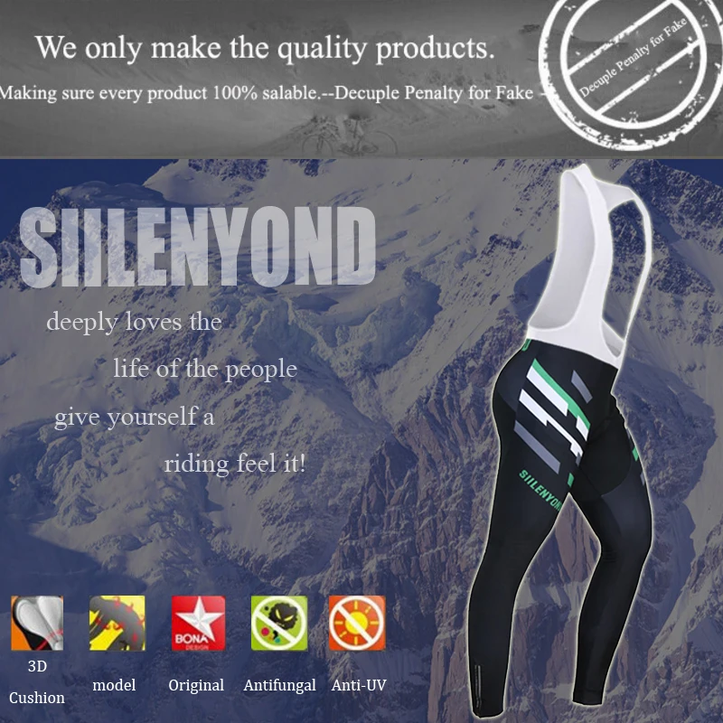 Siilenyond, зимний MTB велосипедный комбинезон, ropa ciclismo, сохраняющие тепло, велосипедные брюки, велосипедные колготки, противоударные, с 3D гелевой подкладкой