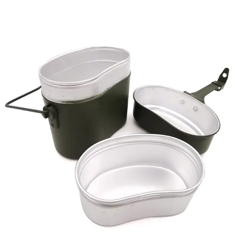 

Germany Military Green 3pcs in 1 Camping Cookware Cook Set Hiking Survival Bento Lunch Boxes Pot/Bowl