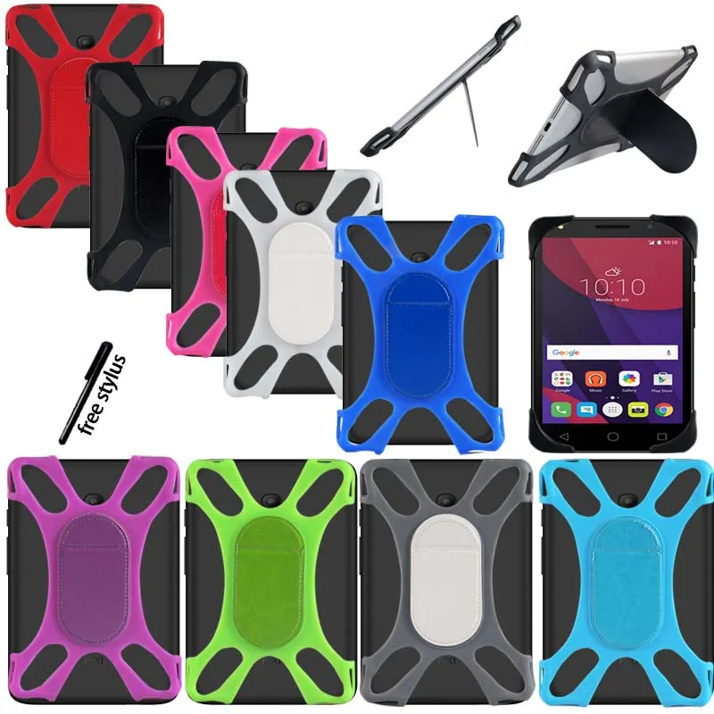 KK & LL для Alcatel Pixi 4 7 дюймовый планшет Ударопрочный силиконовый чехол с подставкой +