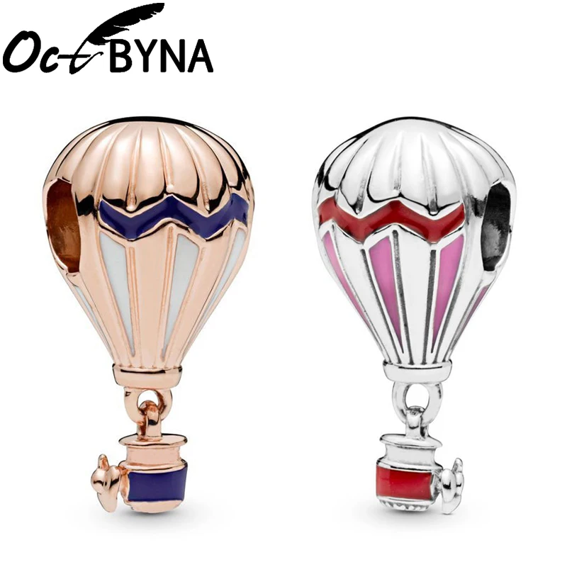 

New Arrival Multicolor Hot Air Balloon Pendant Globe Trip Fine Beads Fits Pandora Bracelet&Necklace For Women Jewelry Making