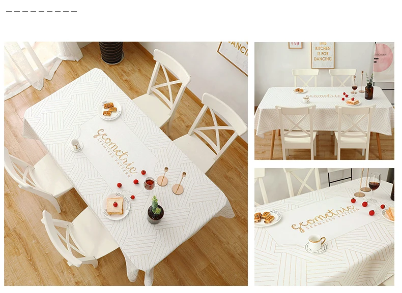 Nordic Thick Round Table cloth Party Wedding TableClothKitchen Pattern Rectangular tablecloth Pastoral printing table cover set