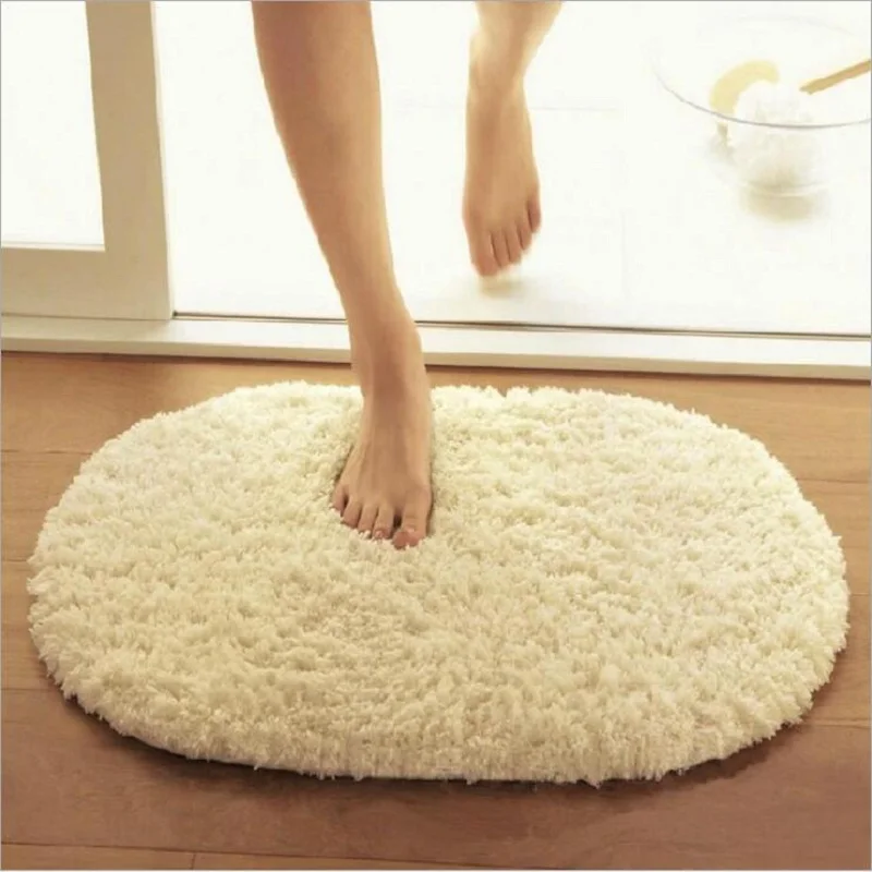 

40x60cm Bathroom Carpets Absorbent Soft Memory Foam Doormat Floor Rugs Oval Non slip Bath Mats Plain Rug tapete banheiro