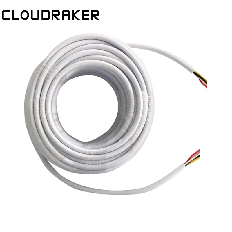 AVVR-Cable de extensión de 4 núcleos, 5M/10M/20M, Cable de cobre de 4 cables para vídeo, puerta, teléfono, sistema de portero automático timbre