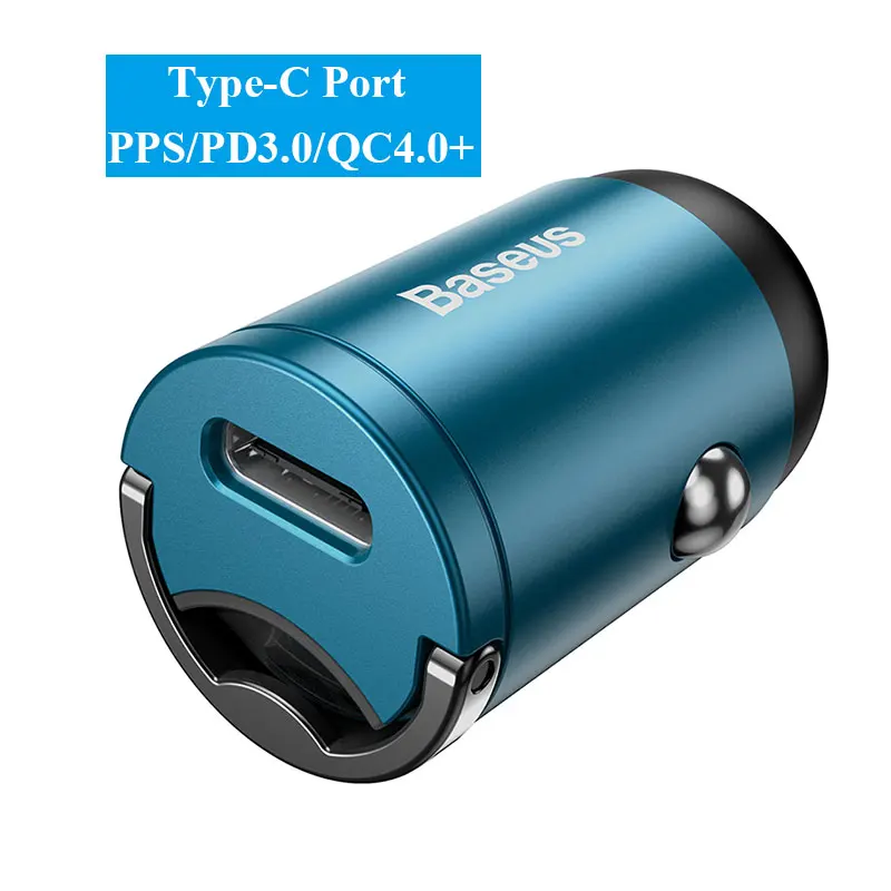 Type-C Port Blue Автомобильное мини-зарядное устройство Baseus PD 3,0 быстрое зарядное устройство для iPhone 11 Pro Max X Xs Xr 30 Вт автомобильное зарядное устройство для телефона с быстрой зарядкой 4,0 SCP AFC - Тип штекера: Type-C Port Blue