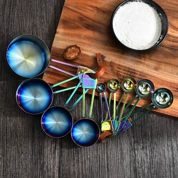 

9pcs Stainless Steel Measuring Cups Spoons Set Stackable Baking Cooking Scoop Kitchen Measure Tools