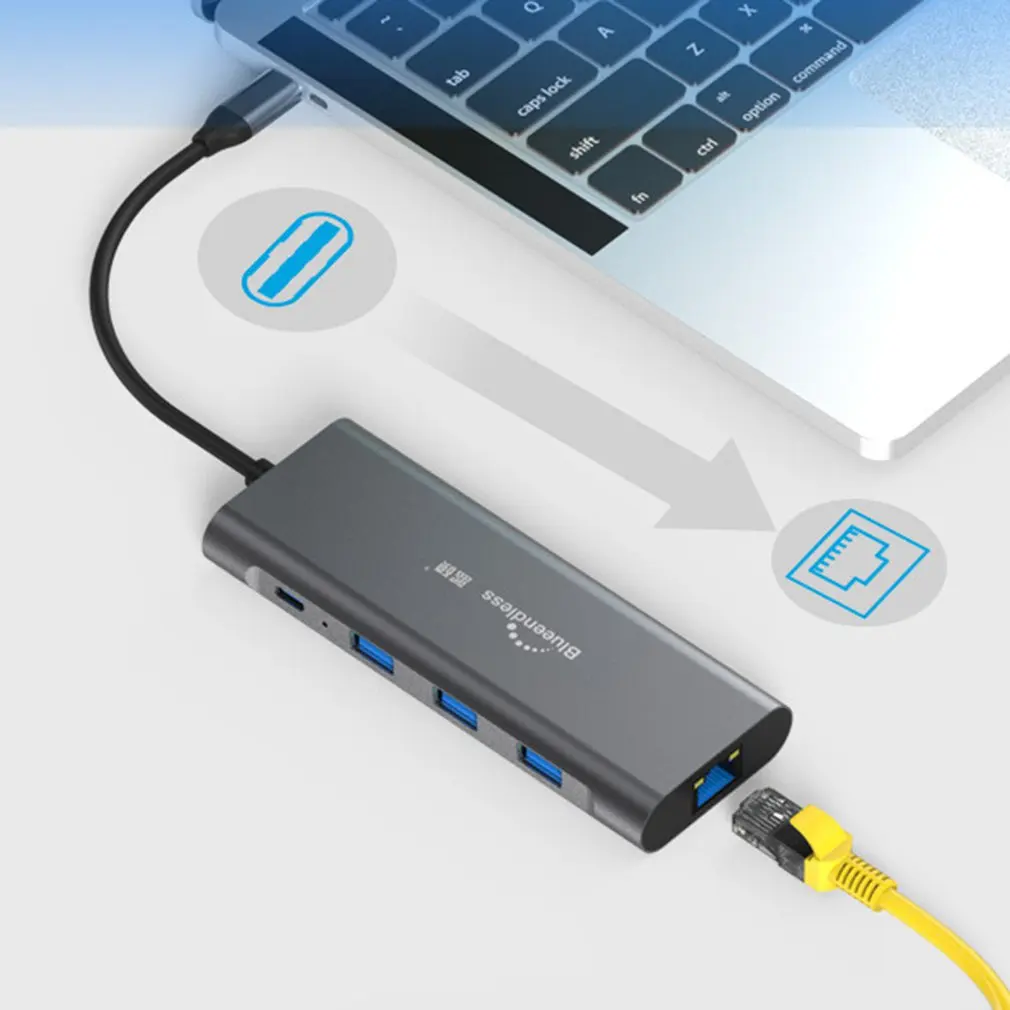 Док-станция тип-c девять в одном Hdmi гигабитный Ethernet порт Pd зарядка 3,5 мм аудио док-станция концентратор