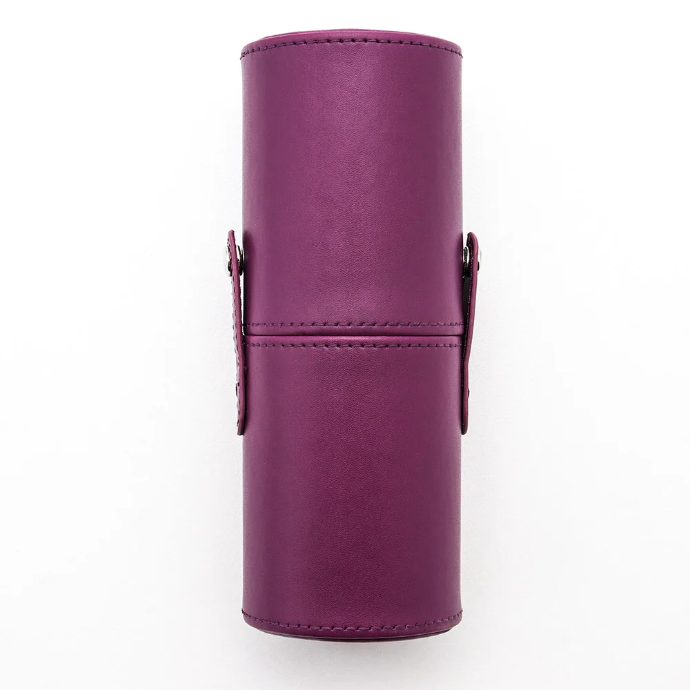 Чехол для кистей для макияжа, коробка для хранения, Косметическая ручка, чашка, портативный органайзер для путешествий из искусственной кожи, пустая трубка, контейнер для косметических инструментов - Цвет: Middle purple