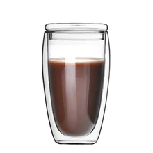 Двухслойные стеклянные кружки с двойными стенками и крышкой Bodum переносные высококачественные стеклянные кружки для вина и пива кофейные чашки в форме яйца