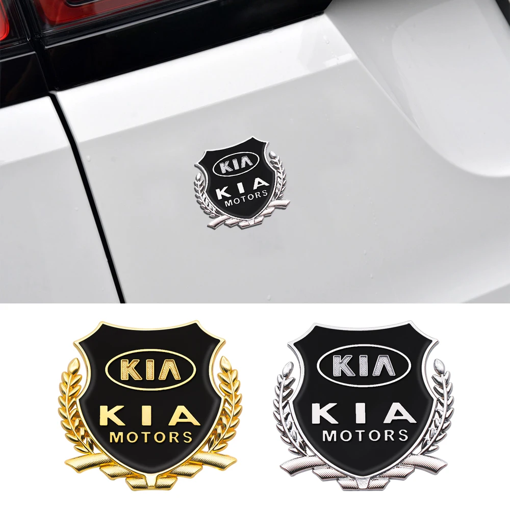 

2PCS 3D Metal Alloy Car Side Sticker Door Badge Stickers Side Window Emblem Decals For Kia Motors Cerato Sportage R K2 K3 K5