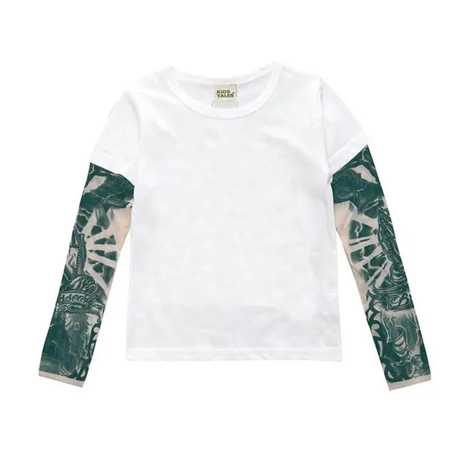 New Novelty Tattoo 2-7Year Long Sleeve Children T-Shirts Cotton Boys T Shirt Kids TShirt Autumn Kids Girls Tops Children Clothes 7771