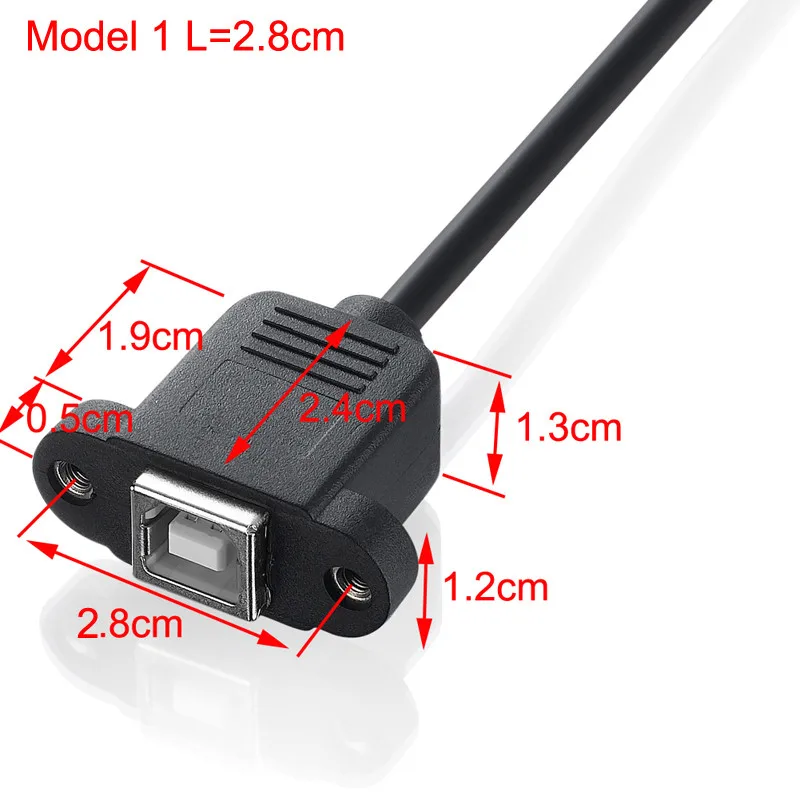 USB 2,0 B Тип гнездо панель принтера крепление на шаг 2,0 мм 5pin корпус PCB Материнская плата Dupont кабель 25 см 50 см