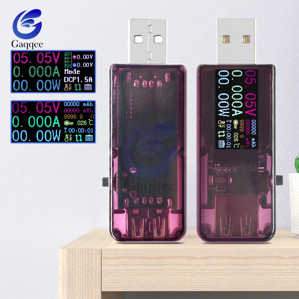 QC3.0 0,96 "ips HD USB тестер Напряжение Ток мощность энергии эквивалентный сопротивление температура тестер цветной ЖК-монитор